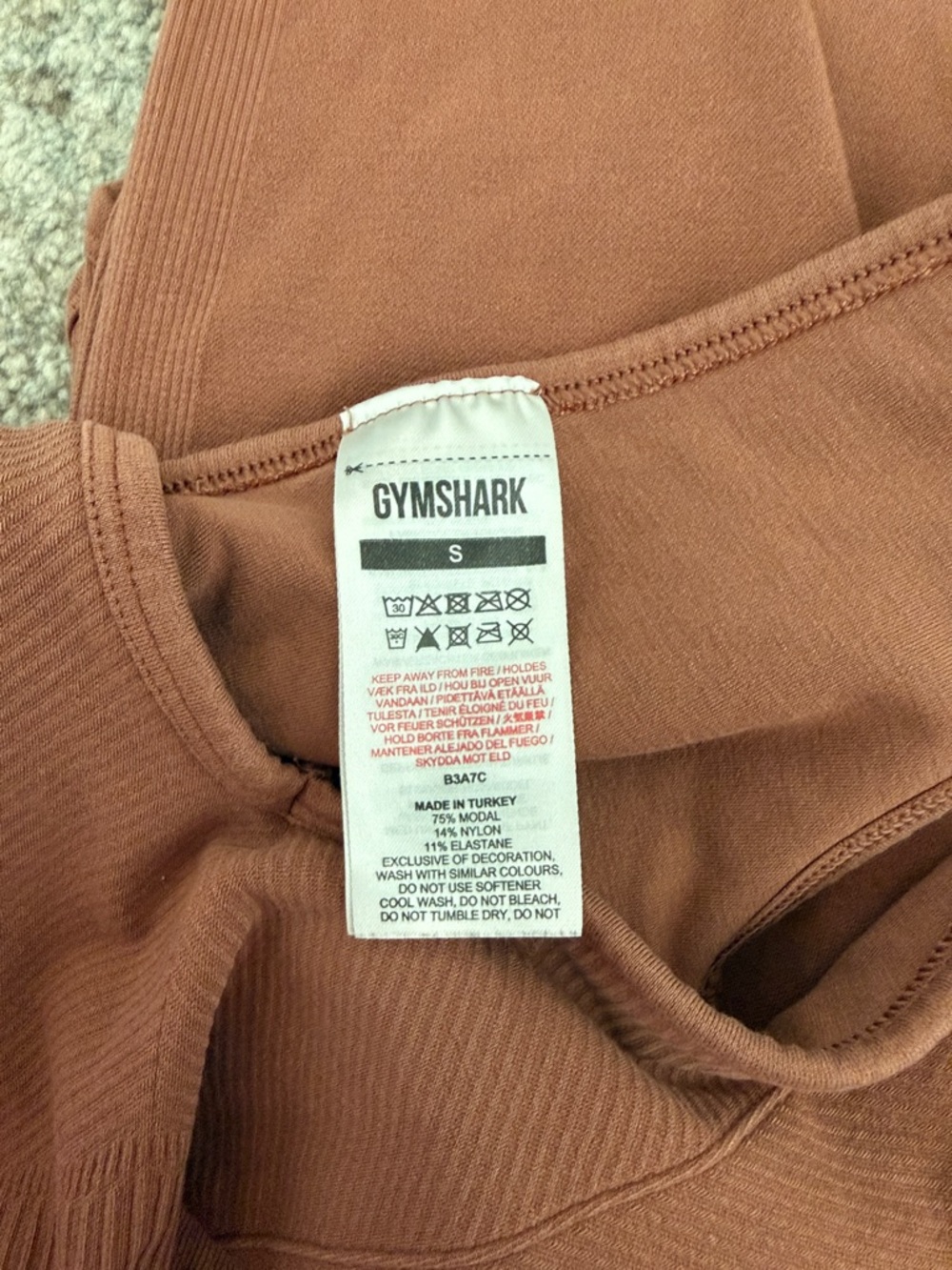 Gymshark Ribbed Two-Piece Active Set in Rust - Picture 8 of 8